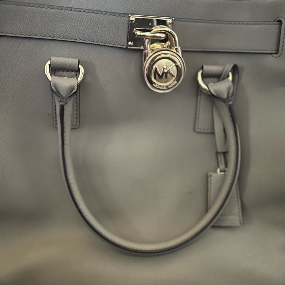 Michael Kors Charcoal Satchel with Gold Accents